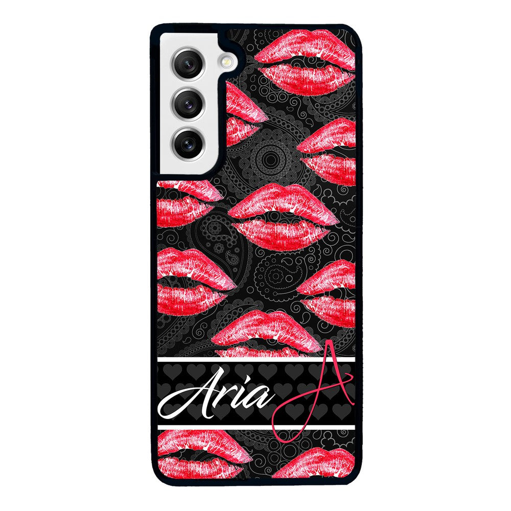 Red Lips French Pattern Personalized | Samsung Phone Case