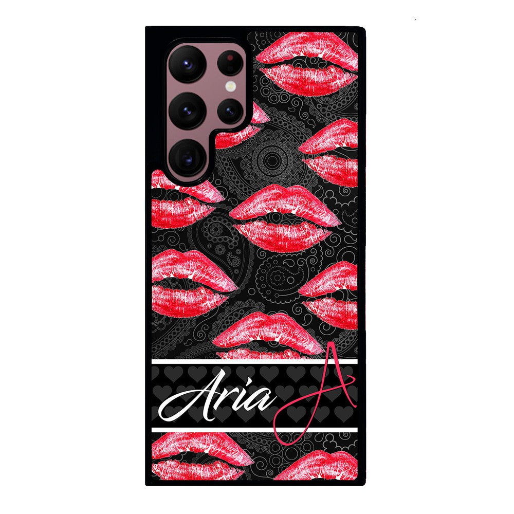 Red Lips French Pattern Personalized | Samsung Phone Case
