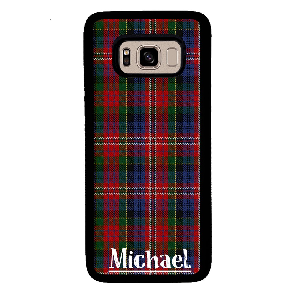 Plaid Tartan Sweater Green Blue and Red Personalized | Samsung Phone Case