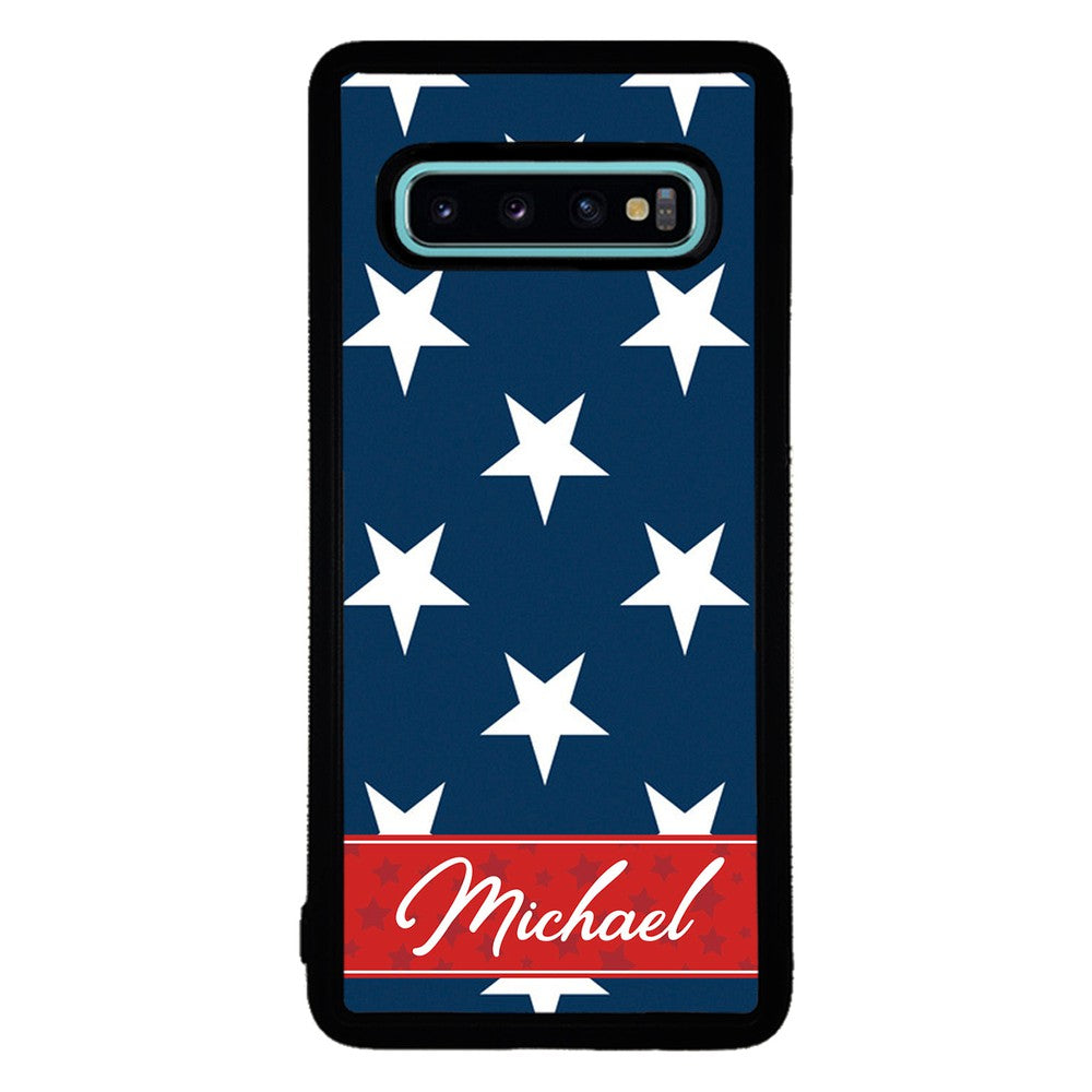 Red White and Blue Stars Personalized | Samsung Phone Case