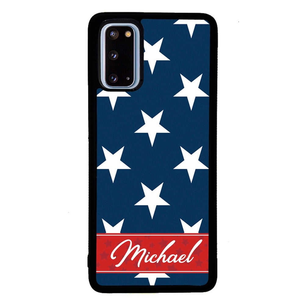 Red White and Blue Stars Personalized | Samsung Phone Case