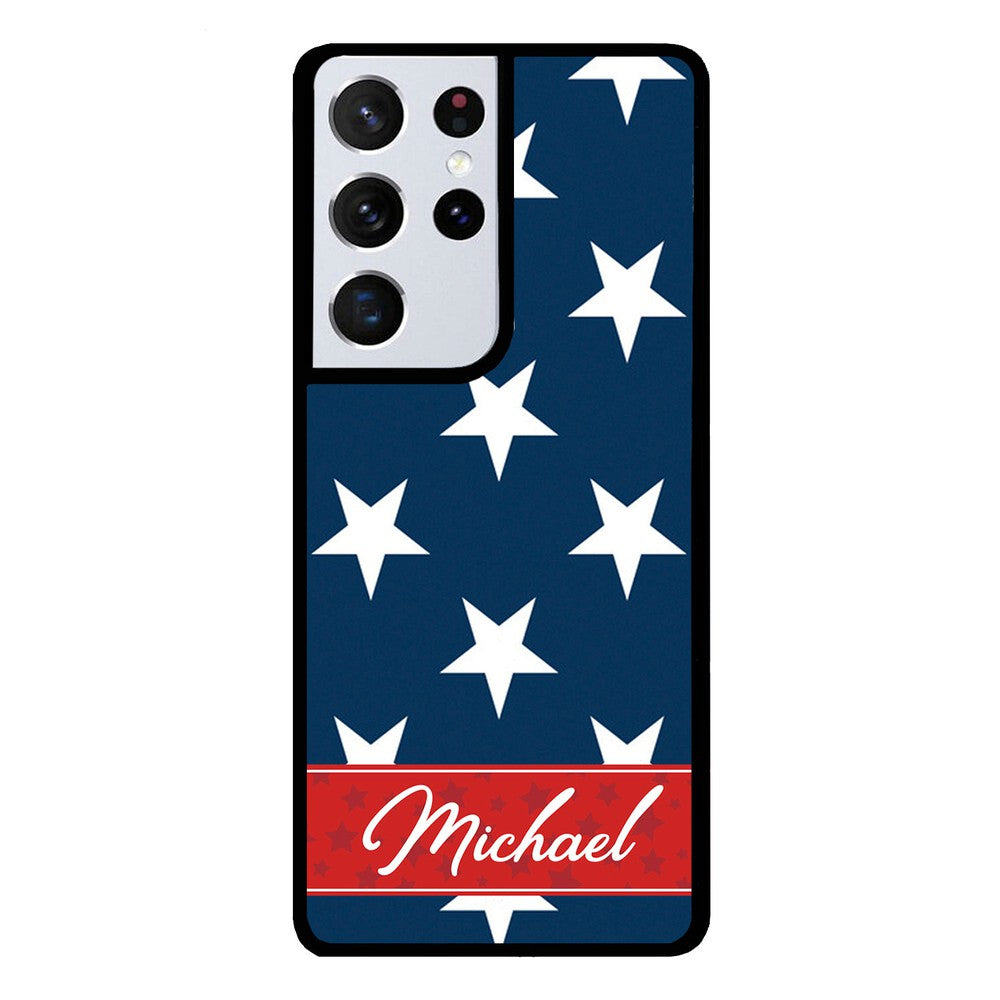 Red White and Blue Stars Personalized | Samsung Phone Case