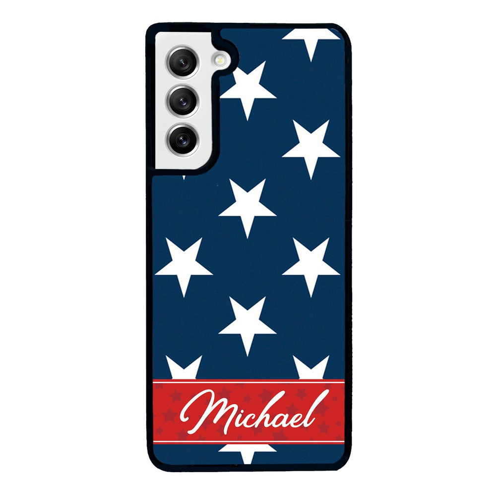 Red White and Blue Stars Personalized | Samsung Phone Case