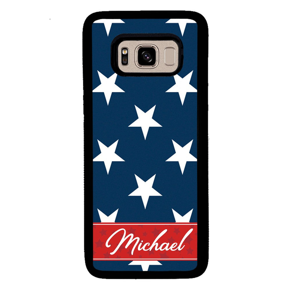 Red White and Blue Stars Personalized | Samsung Phone Case