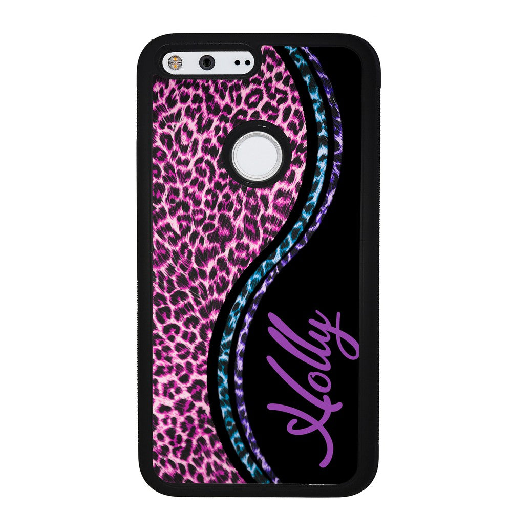 Colorful Leopard Curvy Personalized | Google Phone Case