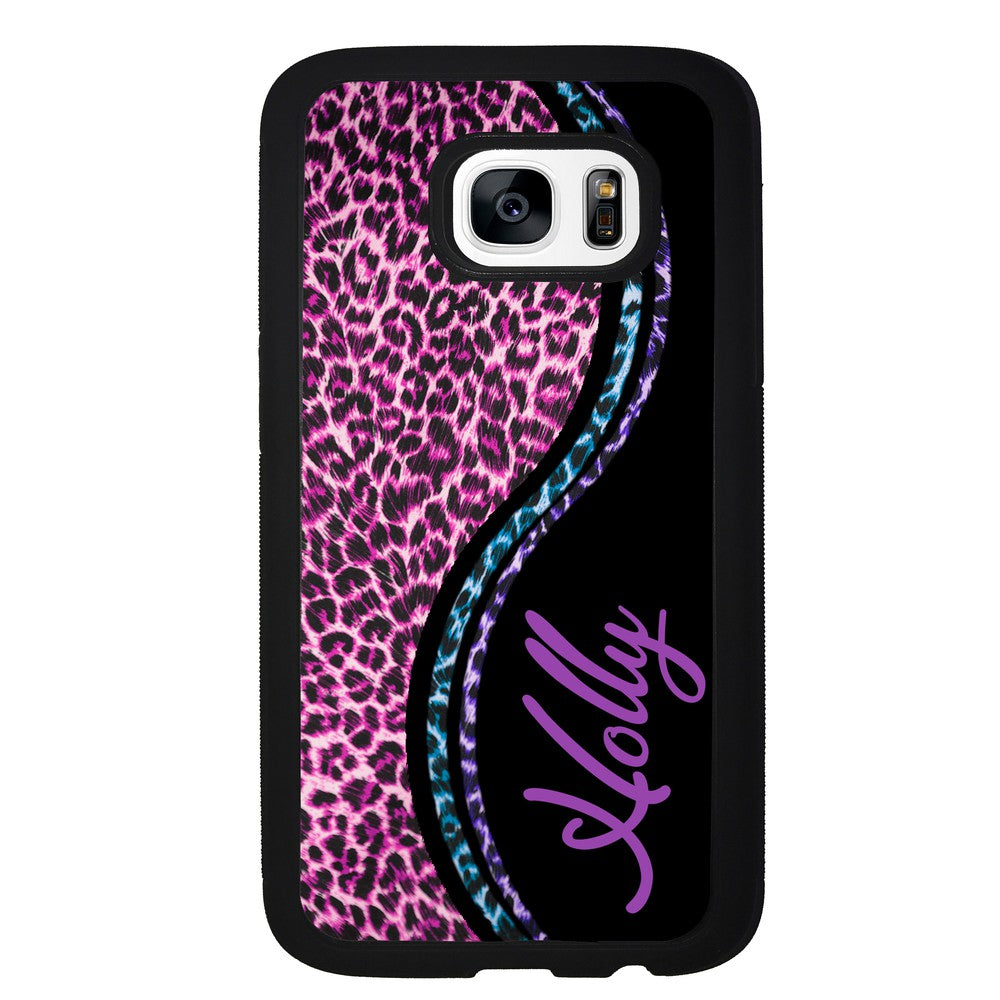 Colorful Leopard Curvy Personalized | Samsung Phone Case