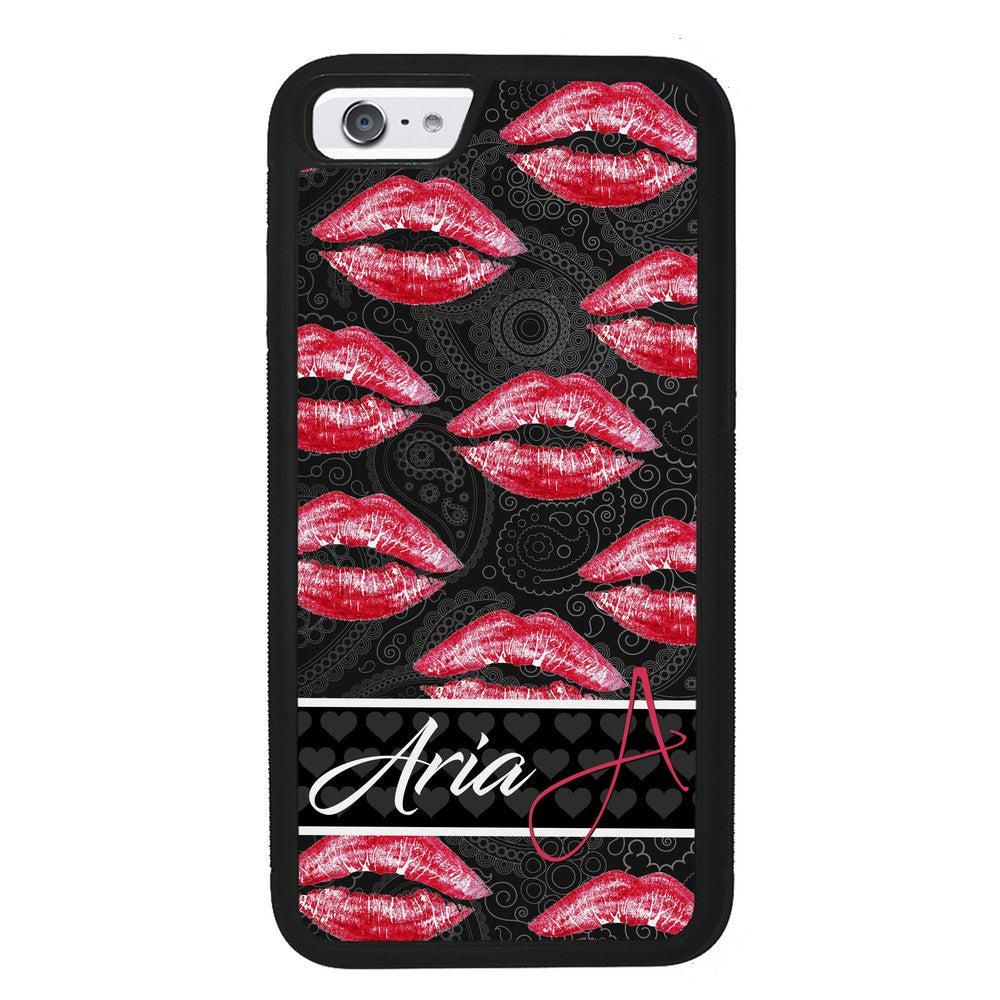 Red Lips French Pattern Personalized | Apple iPhone Case