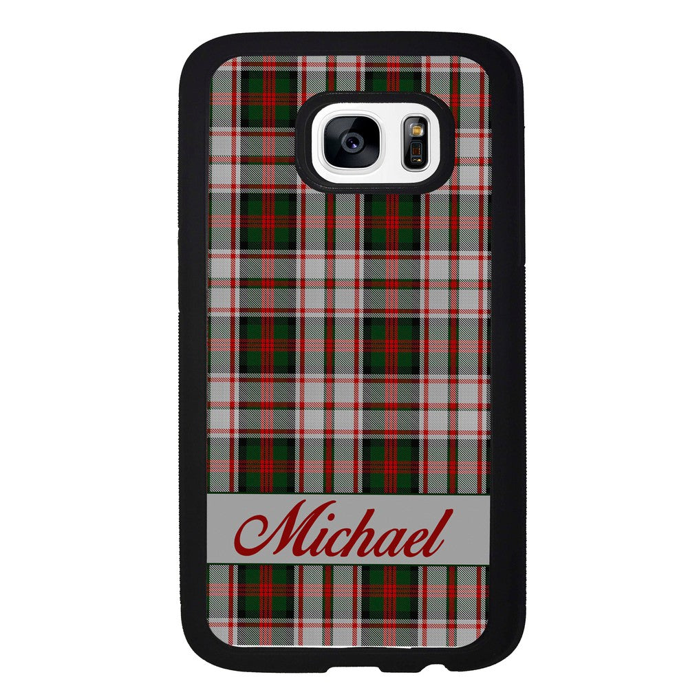 Red and Green Tartan Plaid Personalized | Samsung Phone Case