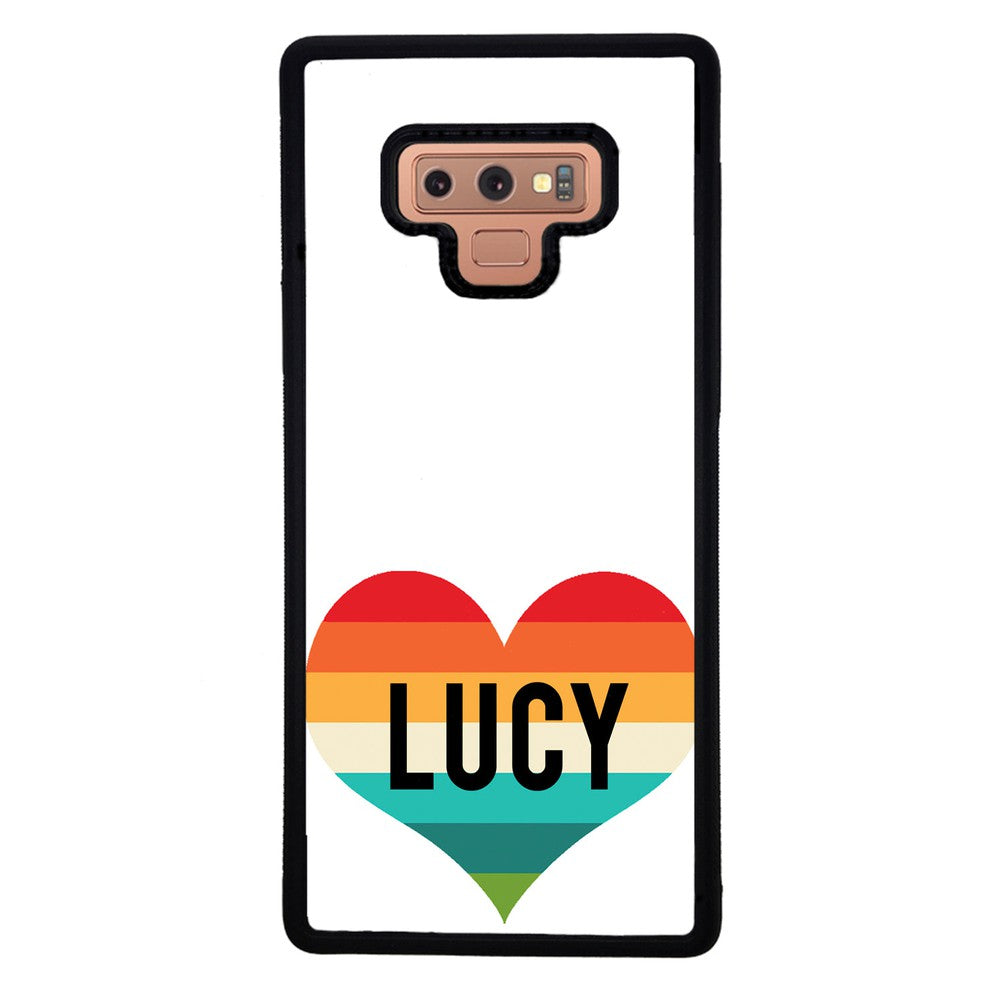 Retro Heart Rainbow Personalized | Samsung Phone Case