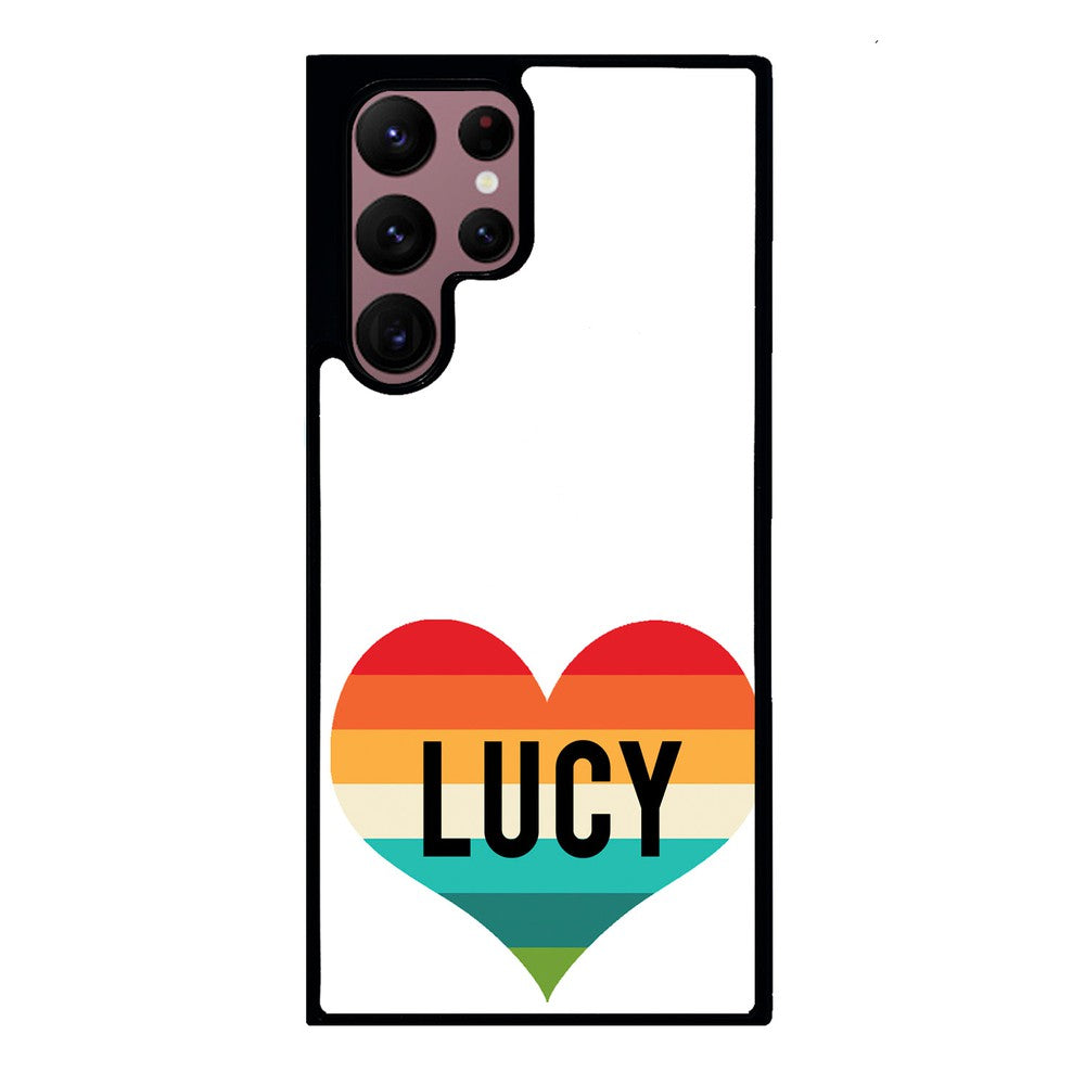 Retro Heart Rainbow Personalized | Samsung Phone Case
