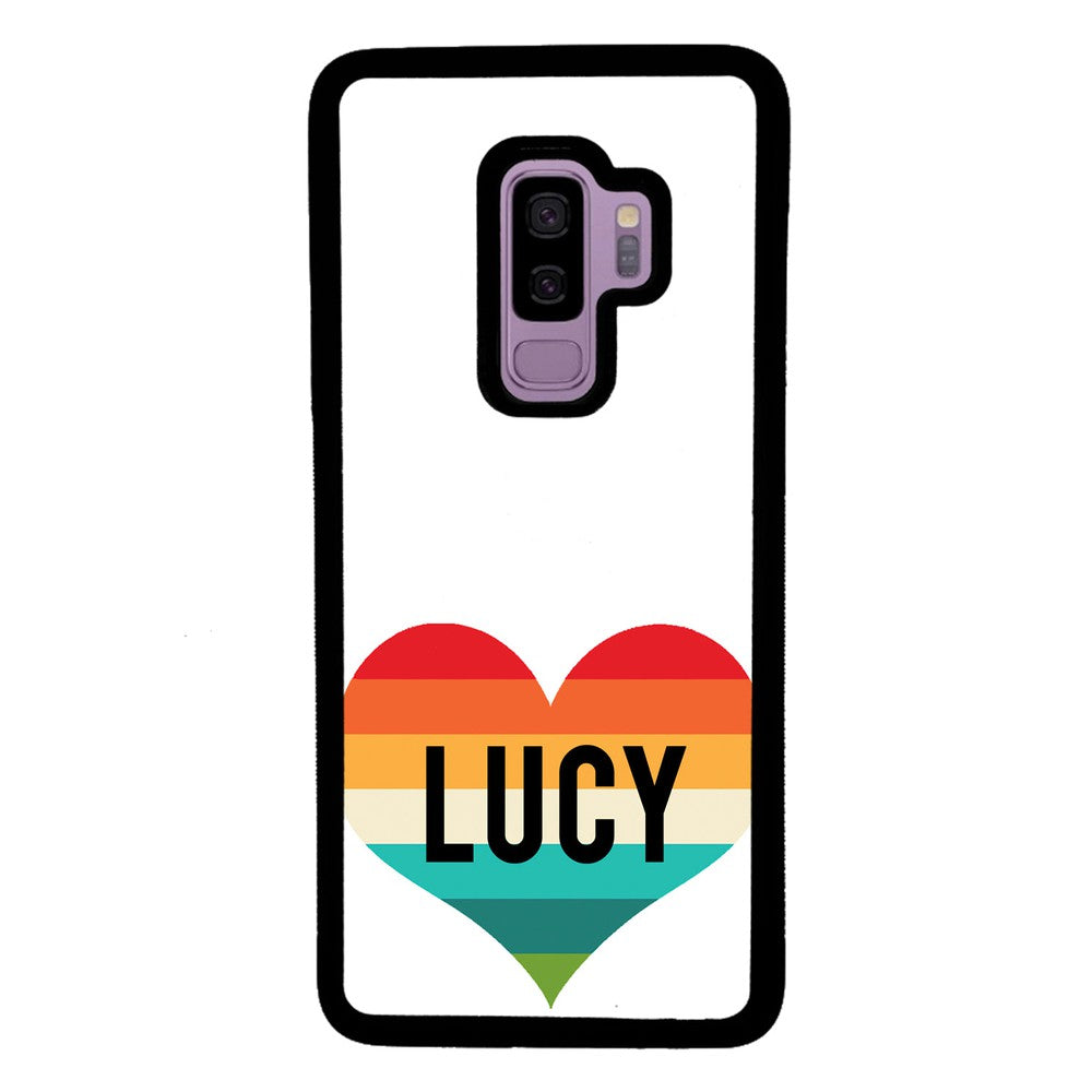 Retro Heart Rainbow Personalized | Samsung Phone Case