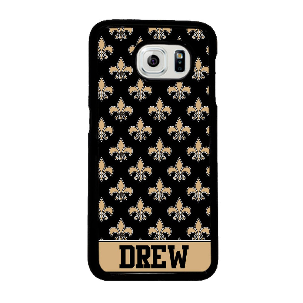 Black and Gold Fleur De Lis Personalized | Samsung Phone Case