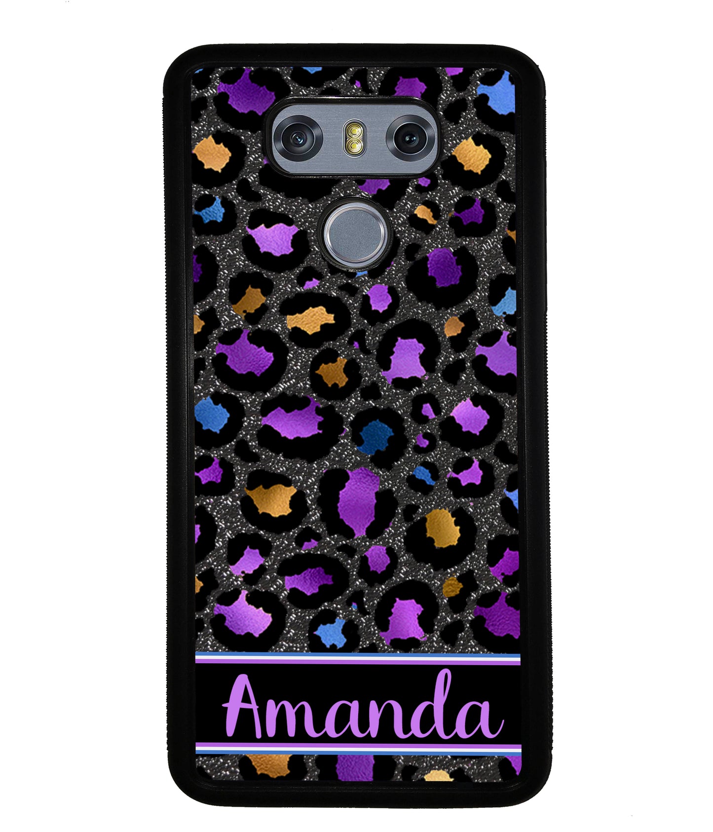 Space Leopard Blue Purple Gold Foil Personalized | LG Phone Case