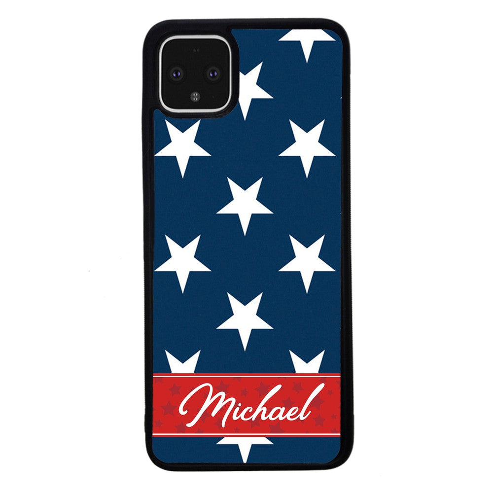 Red White and Blue Stars Personalized | Google Phone Case