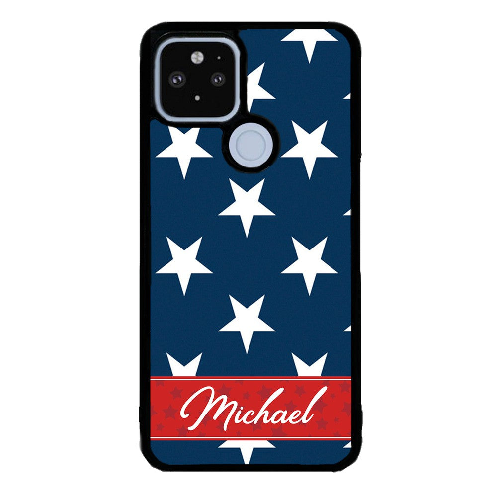Red White and Blue Stars Personalized | Google Phone Case