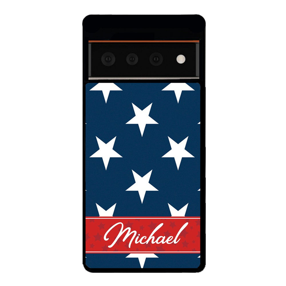 Red White and Blue Stars Personalized | Google Phone Case