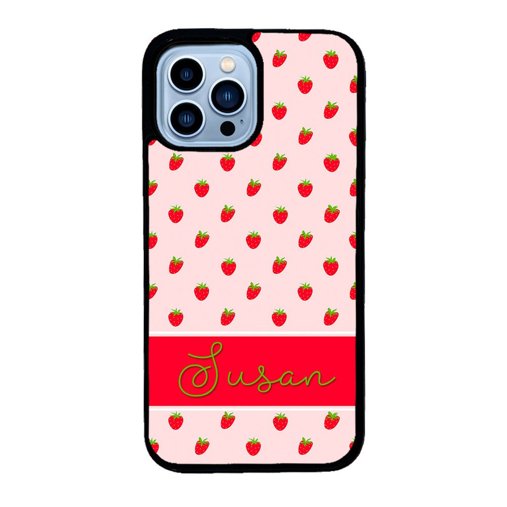 Strawberry Pattern Personalized | Apple iPhone Case