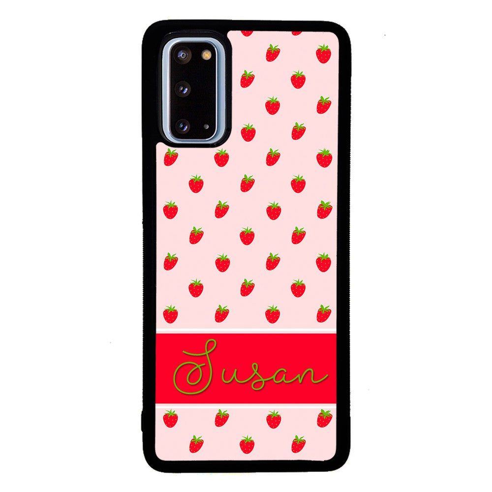 Strawberry Pattern Personalized | Samsung Phone Case