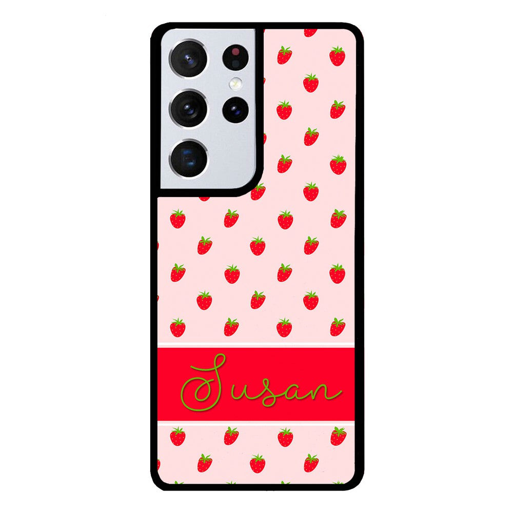 Strawberry Pattern Personalized | Samsung Phone Case