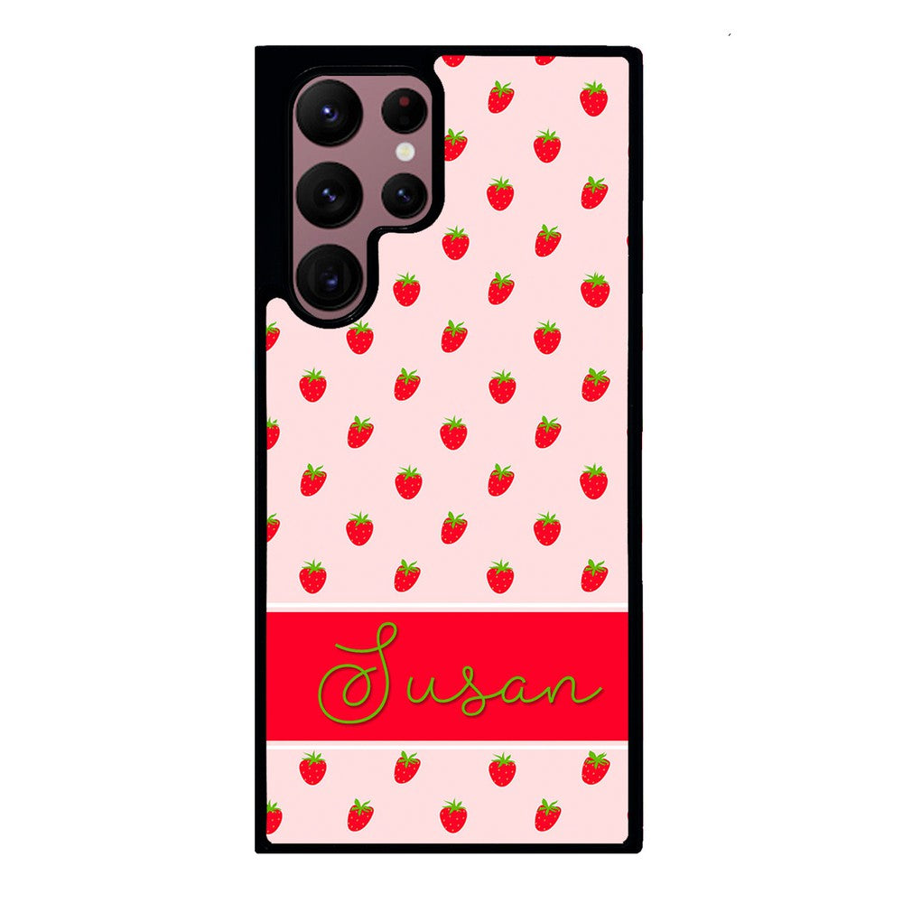 Strawberry Pattern Personalized | Samsung Phone Case