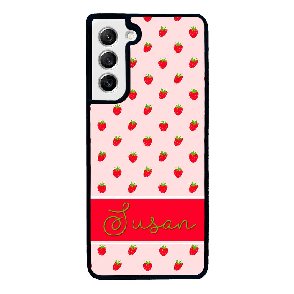 Strawberry Pattern Personalized | Samsung Phone Case