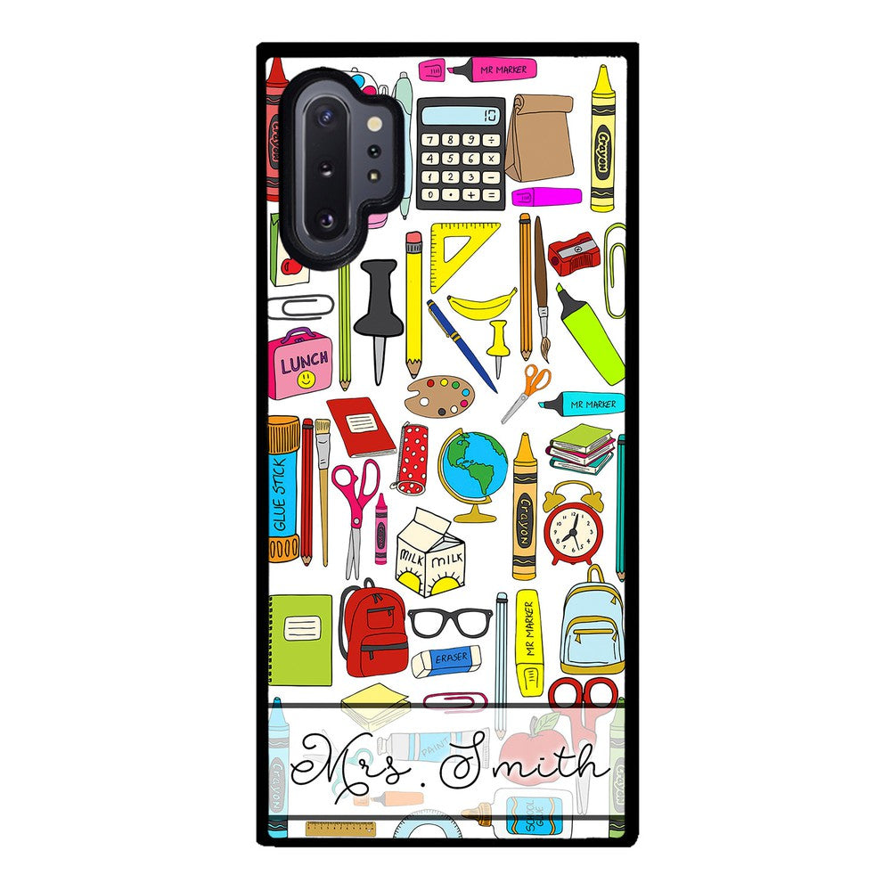 Teacher Appreciation School Supplies Collage Personalized | Samsung Phone Case
