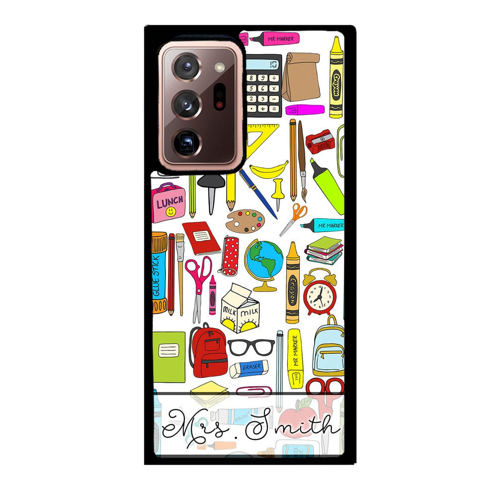 Teacher Appreciation School Supplies Collage Personalized | Samsung Phone Case