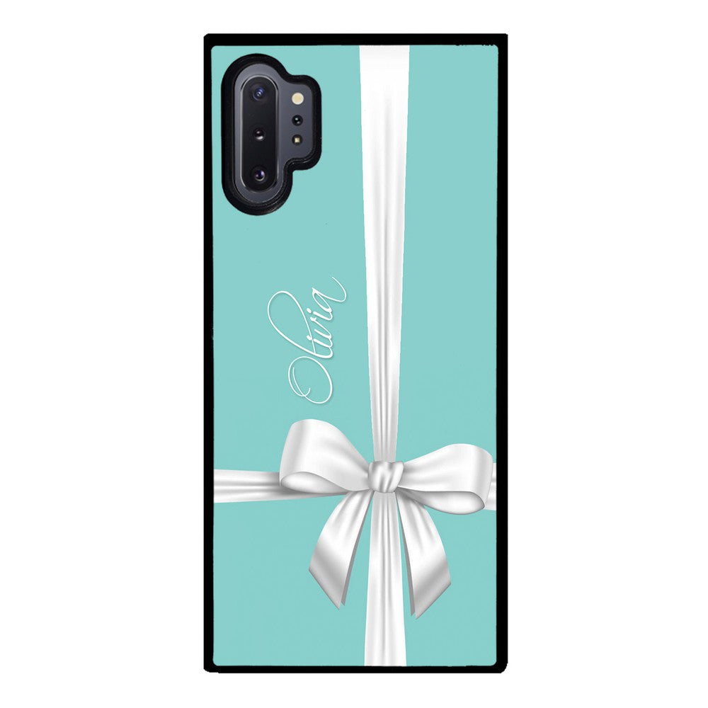 Teal Blue Bow Personalized | Samsung Phone Case