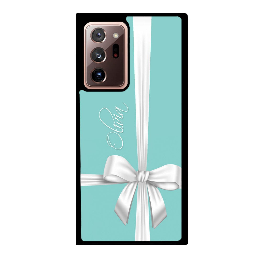 Teal Blue Bow Personalized | Samsung Phone Case