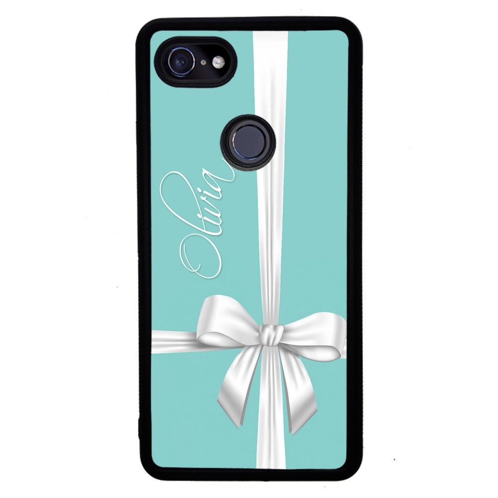 Teal Blue Bow Personalized | Google Phone Case