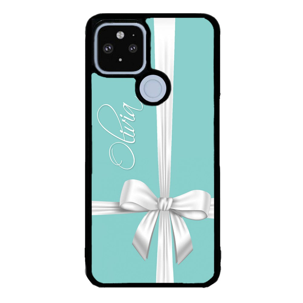 Teal Blue Bow Personalized | Google Phone Case