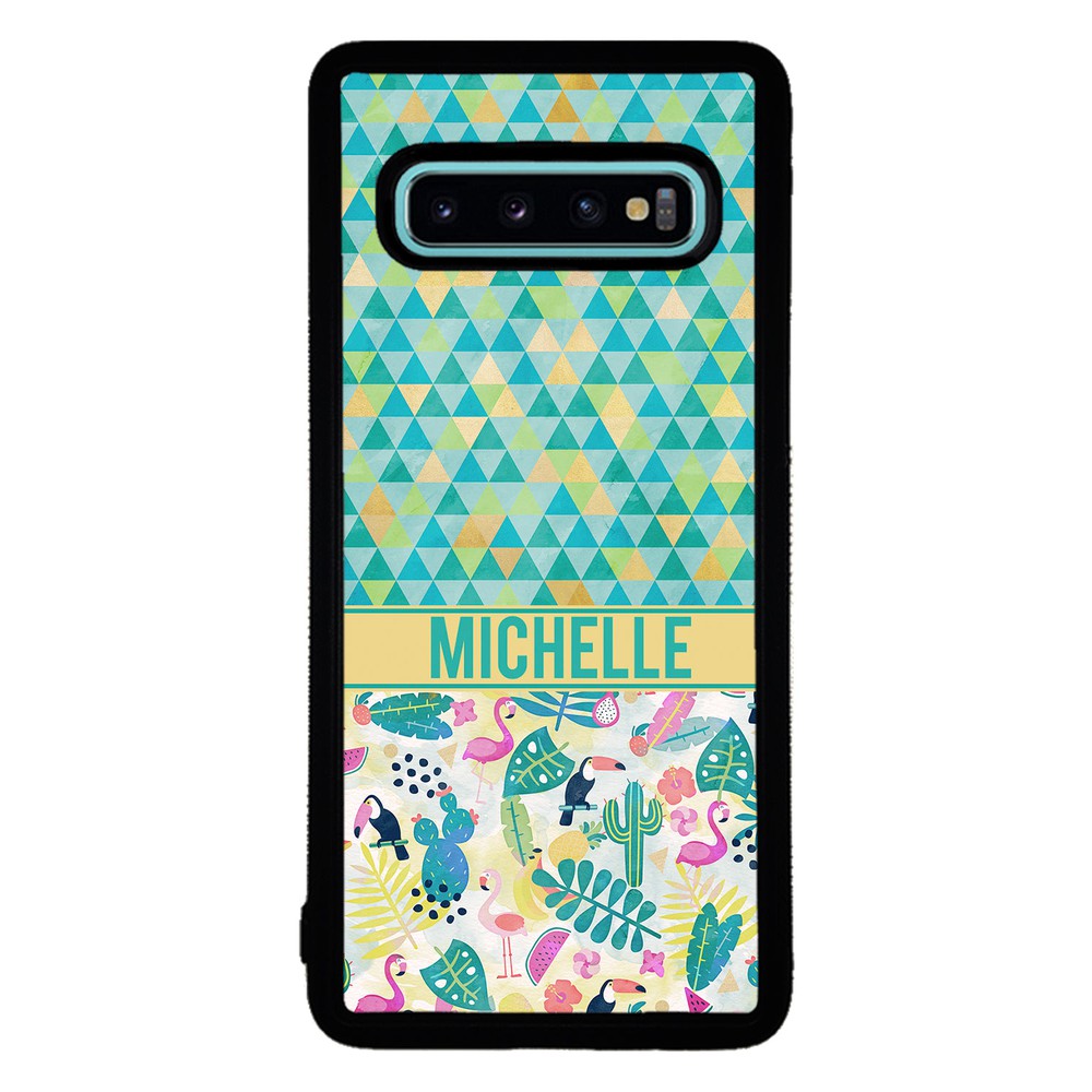 Flamingo Toucan Triangle Personalized | Samsung Phone Case