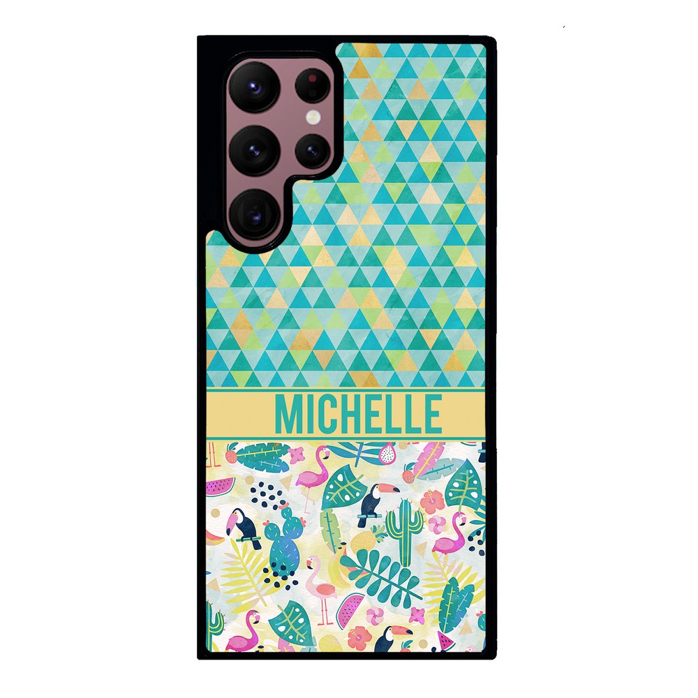 Flamingo Toucan Triangle Personalized | Samsung Phone Case