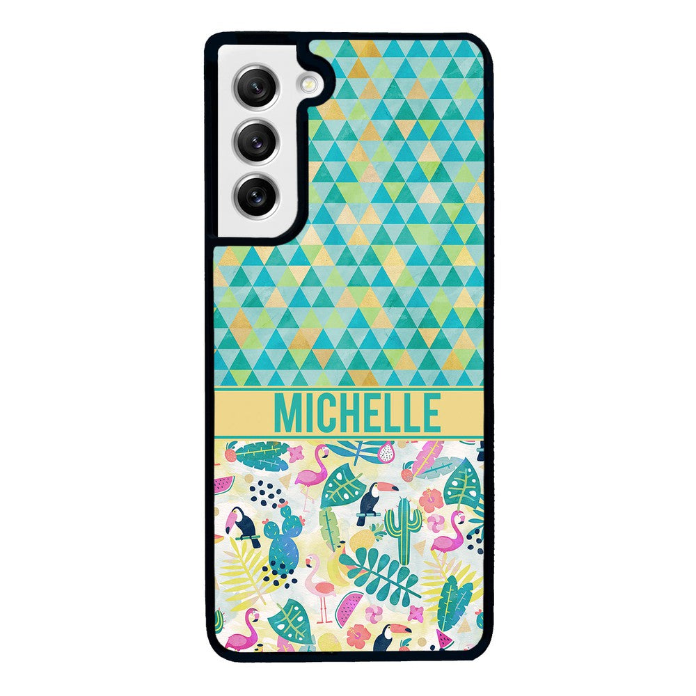 Flamingo Toucan Triangle Personalized | Samsung Phone Case