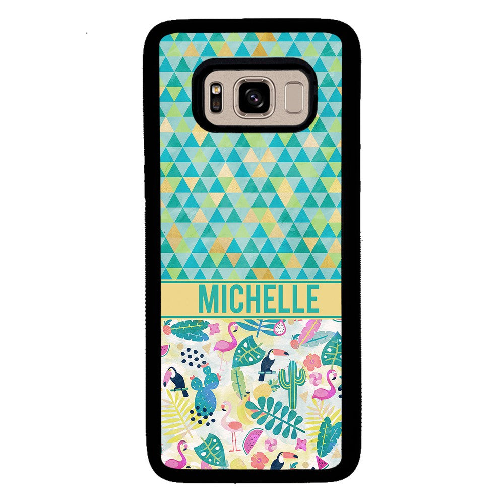 Flamingo Toucan Triangle Personalized | Samsung Phone Case