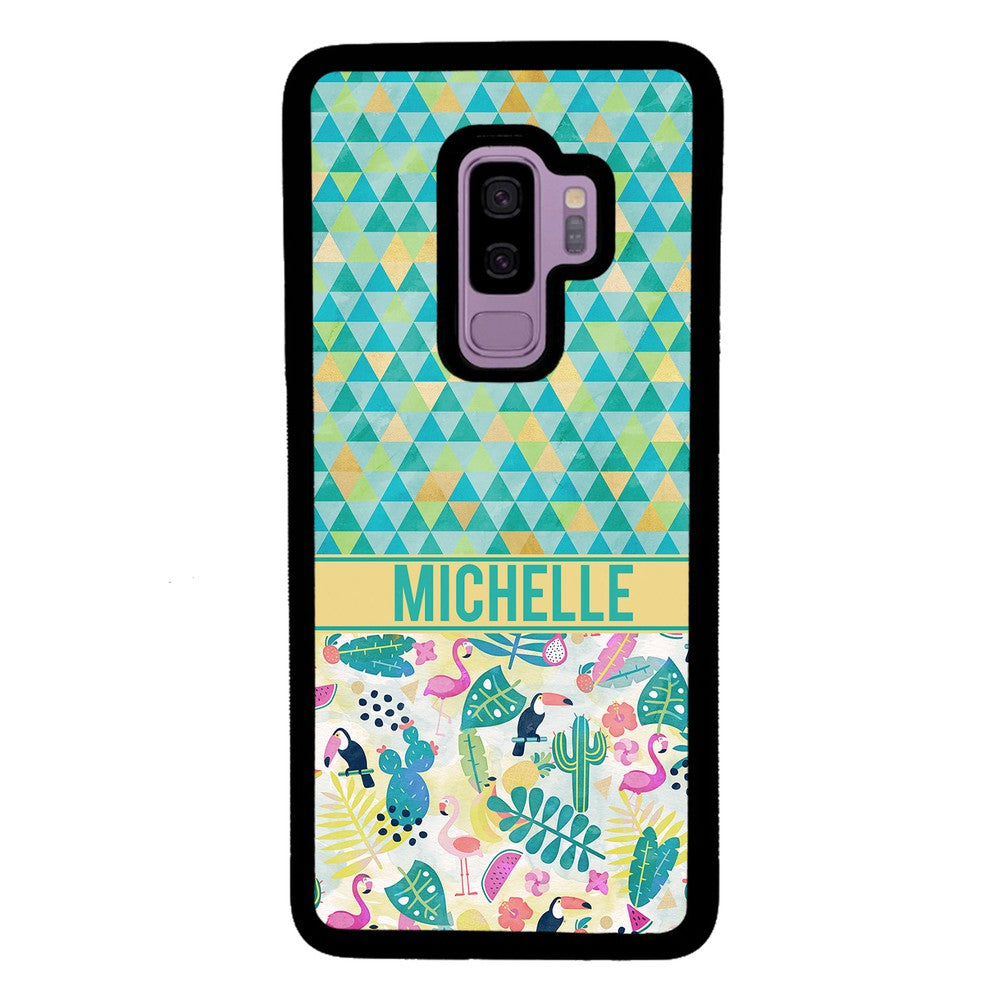 Flamingo Toucan Triangle Personalized | Samsung Phone Case