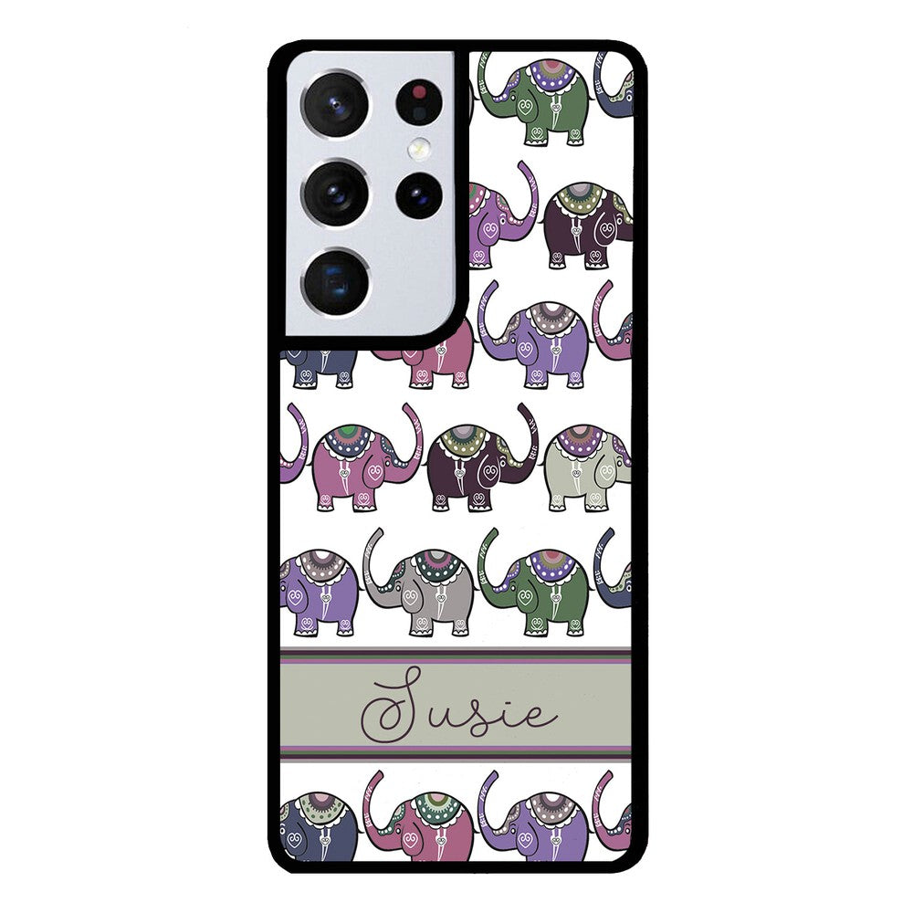 Elephant Tribal Pastel Personalized | Samsung Phone Case