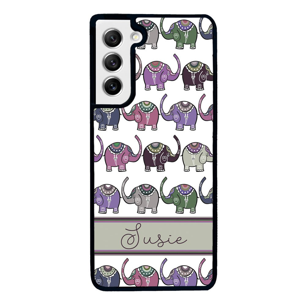 Elephant Tribal Pastel Personalized | Samsung Phone Case