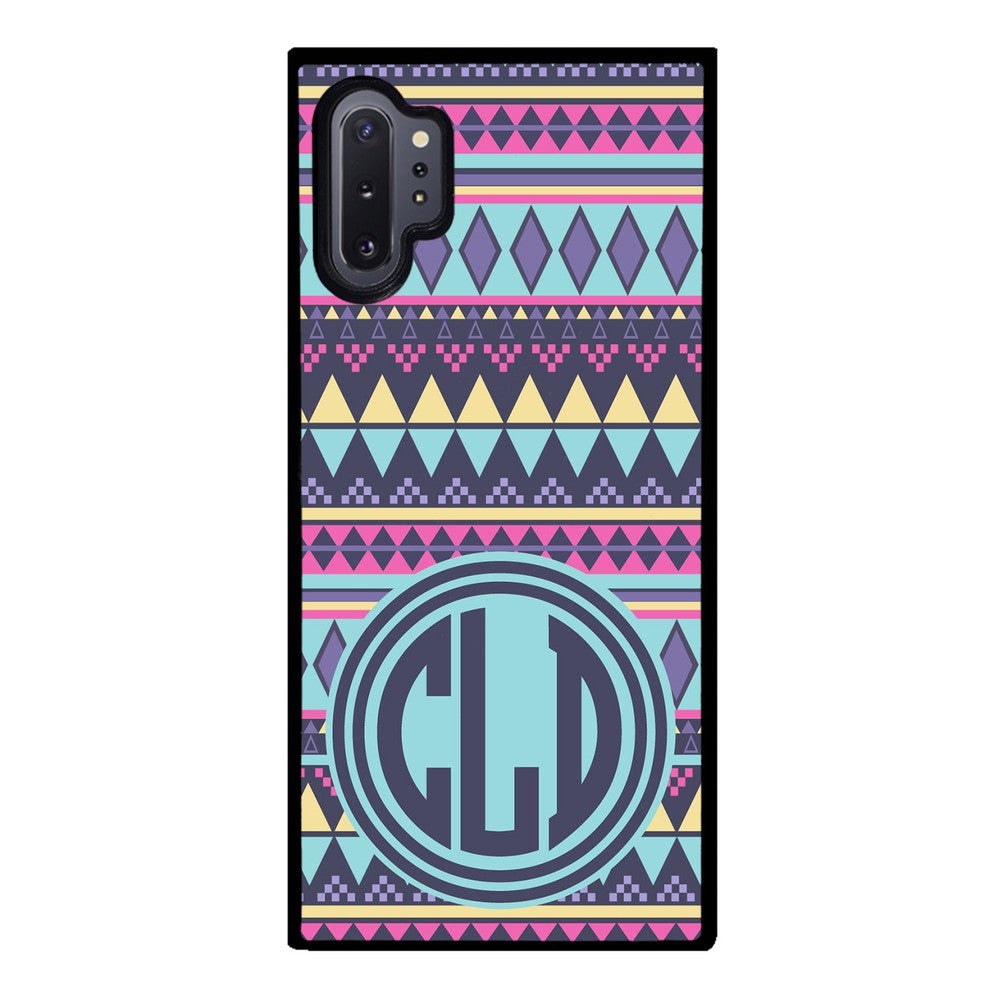 Tribal Monogram Purple Blue Yellow | Samsung Phone Case