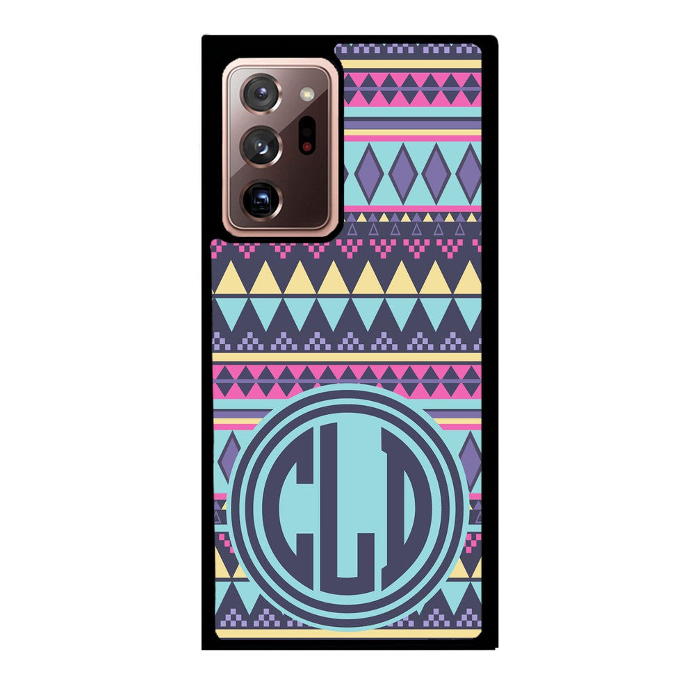 Tribal Monogram Purple Blue Yellow | Samsung Phone Case