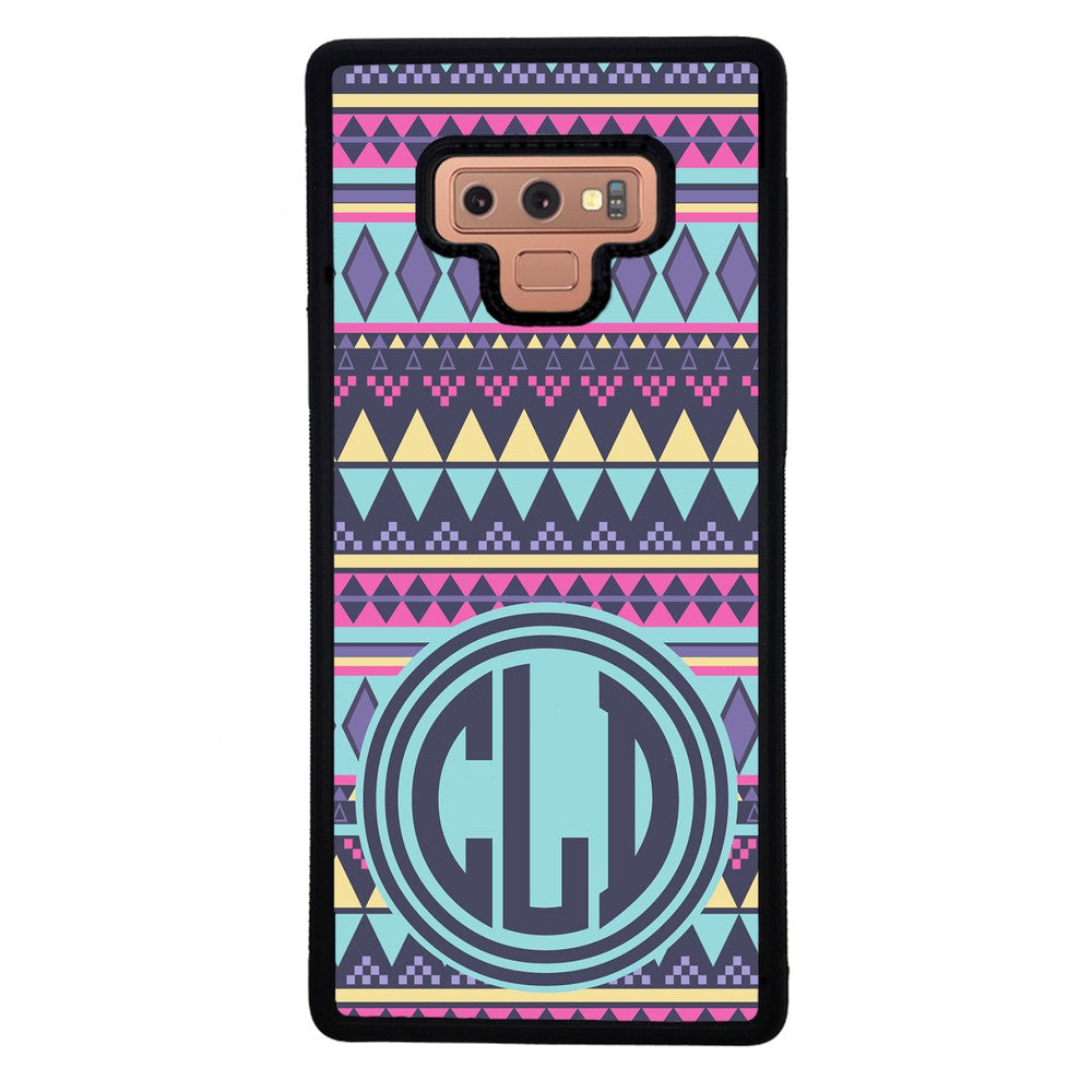 Tribal Monogram Purple Blue Yellow | Samsung Phone Case