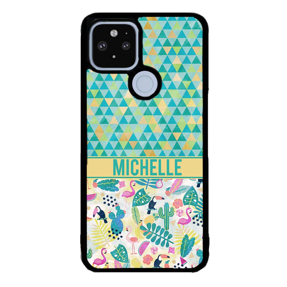 Flamingo Toucan Triangle Personalized | Google Phone Case