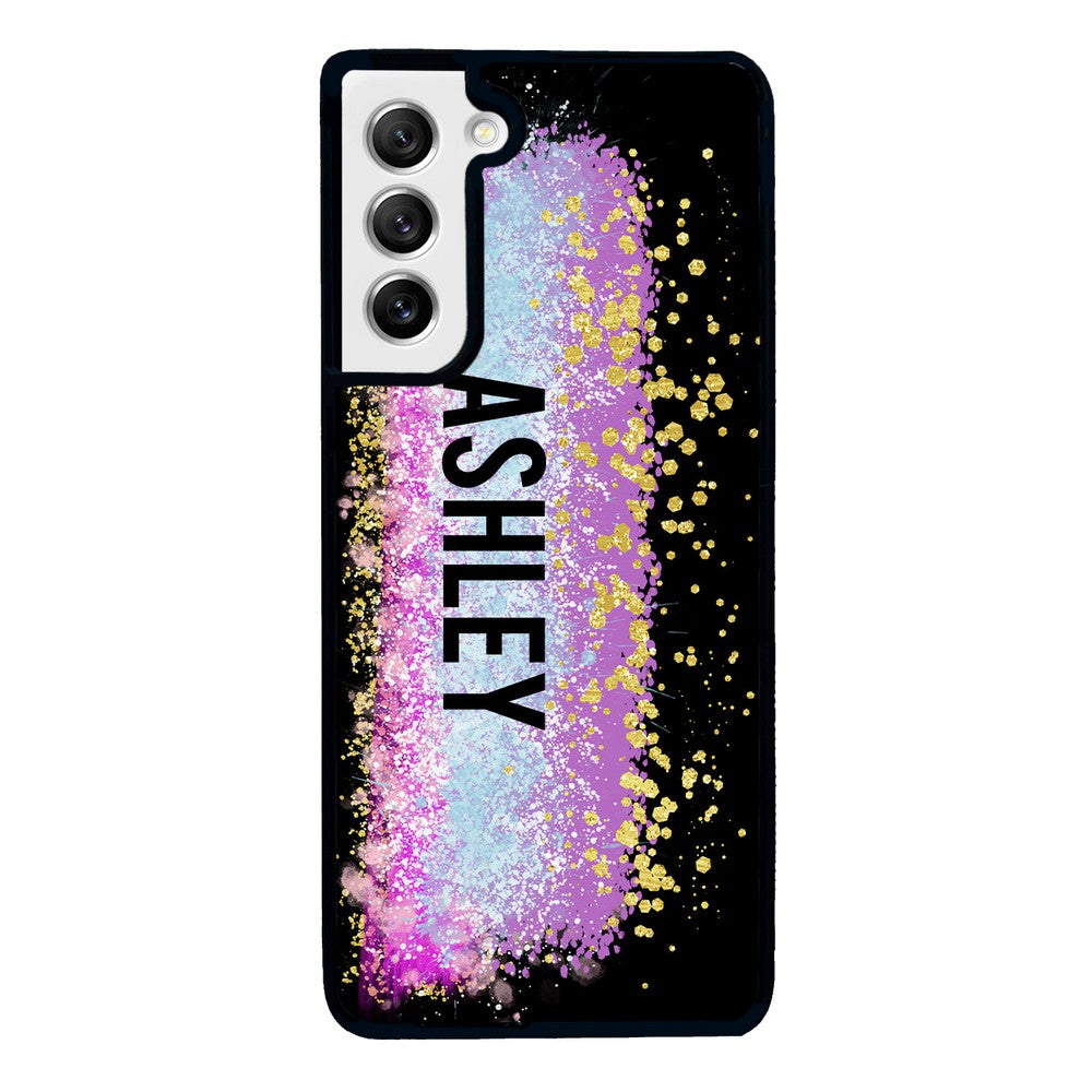 Unicorn Teal Purple Pink Gold Splash Personalized | Samsung Phone Case