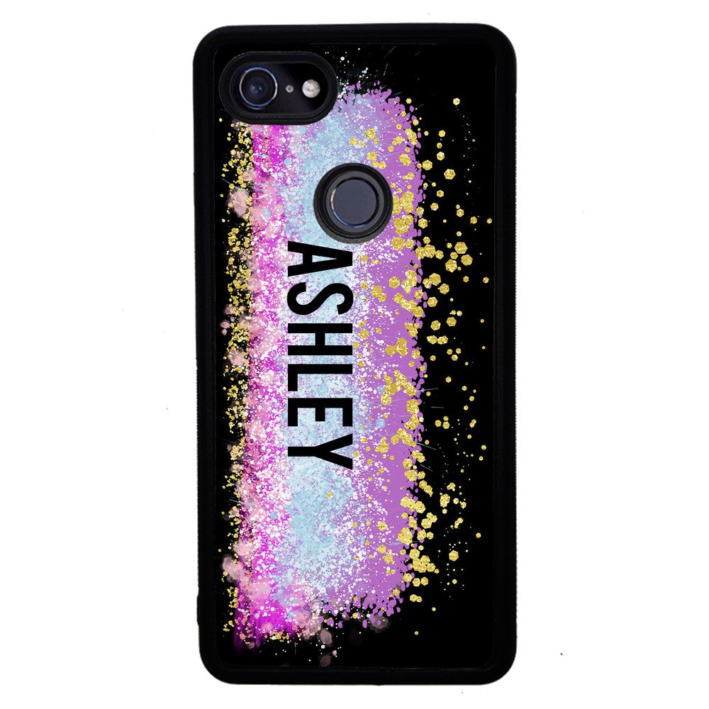 Unicorn Teal Purple Pink Gold Splash Personalized | Google Phone Case