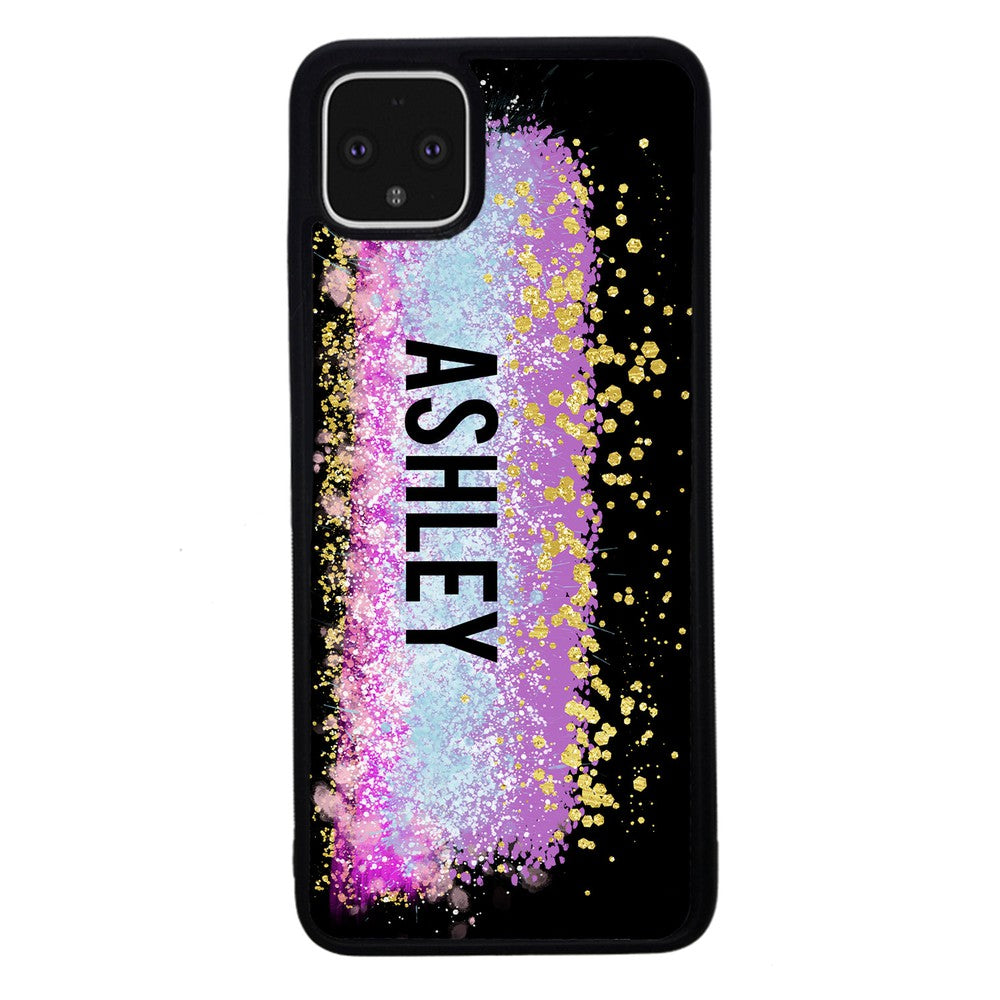Unicorn Teal Purple Pink Gold Splash Personalized | Google Phone Case