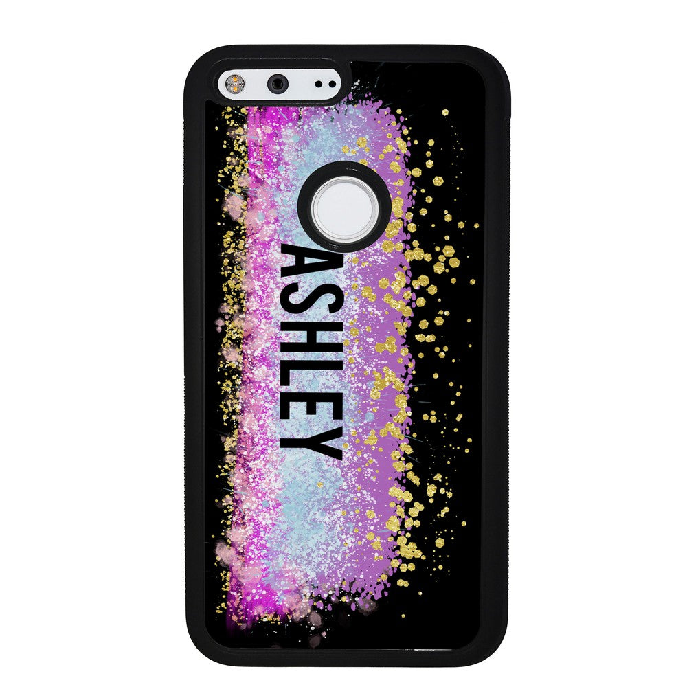 Unicorn Teal Purple Pink Gold Splash Personalized | Google Phone Case