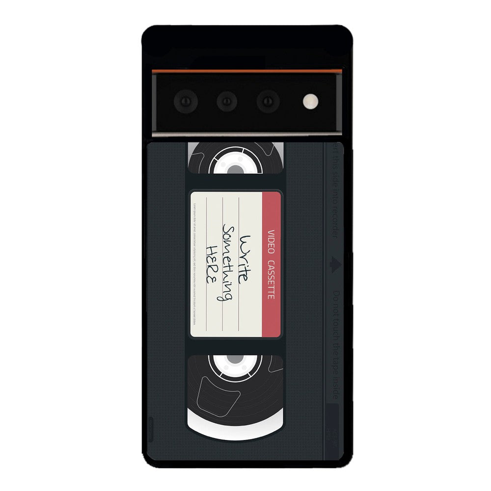 VHS Video Cassette Tape Black and Red Personalized | Google Phone Case