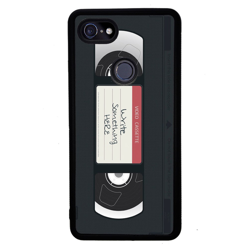 VHS Video Cassette Tape Black and Red Personalized | Google Phone Case