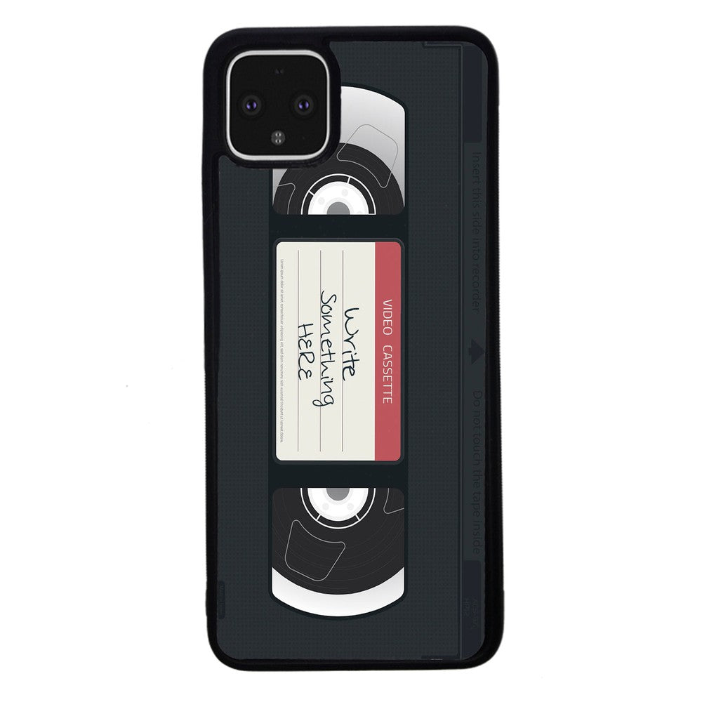 VHS Video Cassette Tape Black and Red Personalized | Google Phone Case