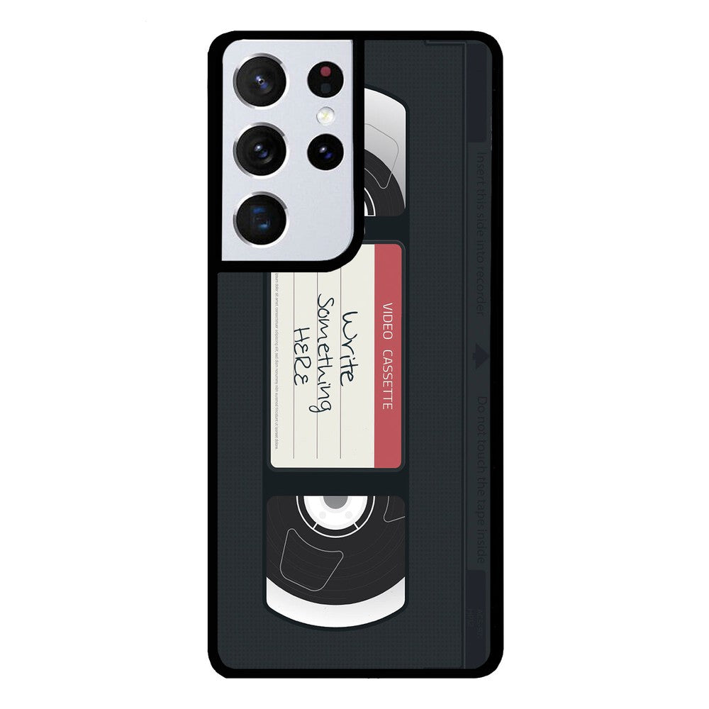 VHS Cassette Tape Retro Black and Red Personalized | Samsung Phone Case